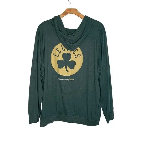 New Era Women’s  Boston Celtics long sleeve hoodie Green size 4X - Picture 7 of 9